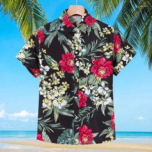 Chemises décontractées pour hommes Summer Summer à manches courtes à manches courtes à manches minces de plage mince Polo Polo couche pour hommes Hawaiian Top