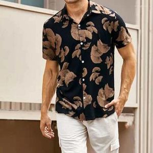 Casual overhemden voor heren, zomershirt met korte mouwen, modeprint, ademend Hawaii Street 2024