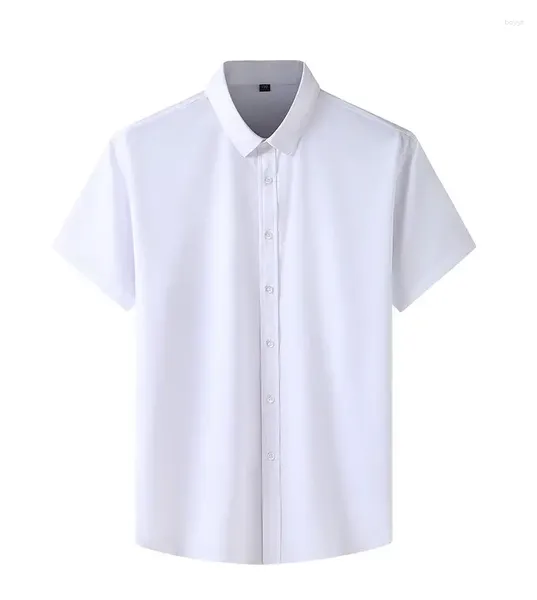 Chemises décontractées pour hommes Summer Collier à manches courtes Collier Solid Button Soligan England Style Shirt Fashion Office Formal Office Tops