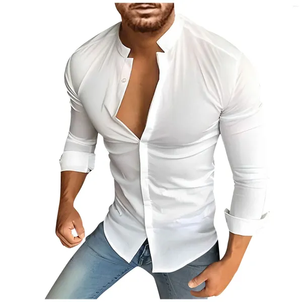 Camisas casuales para hombres Verano Slim Fit Moda Camisa transpirable Ropa masculina 2023 Ropa formal de negocios Chemise Homme