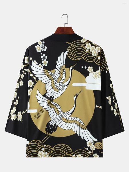 Camisas casuales para hombres Ropa de calle de verano Kimono Cardigan Imprimir Hombres Japonés Camisa de gran tamaño Hawaiian Harajuku Y2K Cosplay asiático