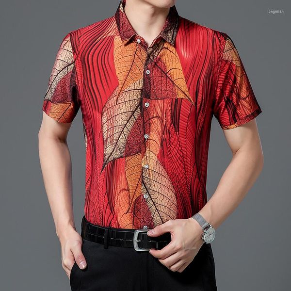 Hommes chemises décontractées été mince mince hommes doux plage hawaïenne chemise revers séchage rapide sous-chemise homme d'affaires