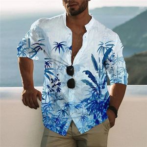 Casual shirts voor heren Zomer tropisch Hawaiiaans 3d gedrukt Harajuku blouse met lange mouwen Oversized tops Tee Homme Camiseta Hombre