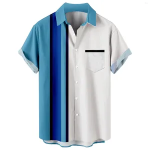 Chemises décontractées pour hommes Vacances d'été Tourisme Fashion Tendance Fashion Loison 3D Impression numérique Shirt Shirt Solid Retro