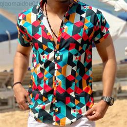 Camisas casuais masculinas verão estampa vintage camisa masculina short manga estilo étnico respirável lapela streetwear camisa praia havaiana camisas masculinas L230721