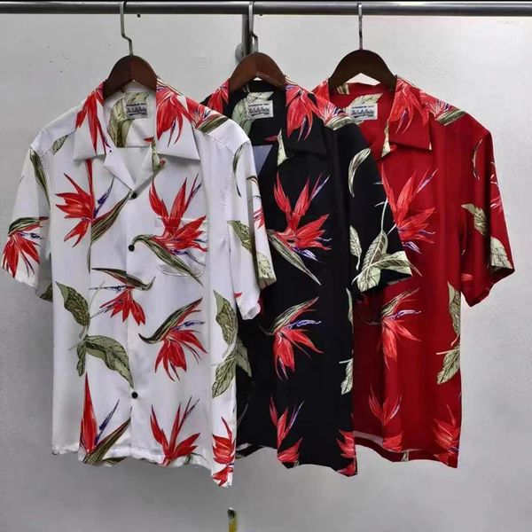 Chemises décontractées pour hommes Summer Wacko Maria Sleeve courte Men Femme Femme Qualité Paradise Bird Impression Loose Lovers Tops Tee