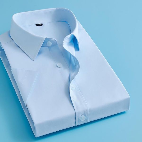 Chemises décontractées pour hommes Chemise blanche d'été Les affaires à manches courtes pour hommes décorent le corps Outillage professionnel Grand demi-pouce pour hommes