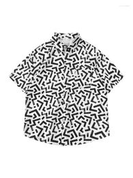 Casual herenoverhemden Sycpman Koreaanse herenmode Losse volledige print Korte mouwen Straat Veelzijdig shirt voor zomerstrand