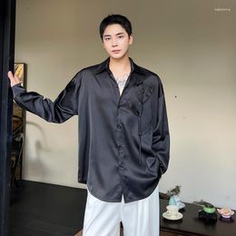 Mannen Casual Shirts SYUHGFA Bloem Shirt Chinese Stijl Trend Lange Mouw Afdrukken Top Mode Losse Vest 2023 Herfst Menwear