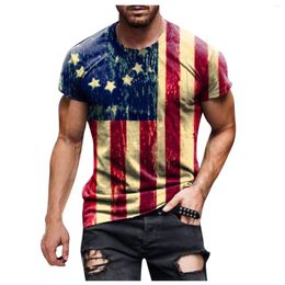 Chemises décontractées pour hommes T pour hommes T-Shirt drapeau américain pour hommes T-shirt à manches courtes Apperal entraînement Muscle et chemisiers vêtements