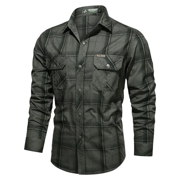 Chemises décontractées pour hommes Chemise de combat tactique 4XL Armée militaire Coton à manches longues Camisa Marque Vêtements Loisirs BlouseMen