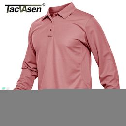 Chemises décontractées pour hommes TACVASEN été à manches longues Performance Polos à séchage rapide T-shirts chemise tactique pour hommes chemises de travail d'équipe de golf Jersey hauts décontractés 230303