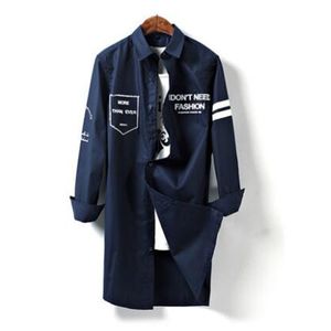 Chemises décontractées pour hommes Thintenda s Chemise unique à manches longues en coton Hip Hop Top Tees Rock Punk Vêtements Coréen Cool Grandes tailles 230302