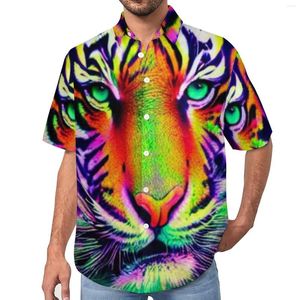 Chemises décontractées pour hommes Chemise à imprimé tigre African Animal Beach Loose Hawaiian Streetwear Blouses Manches courtes Graphique Vêtements surdimensionnés