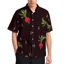 Chemises décontractées pour hommes totalement radis chemise ample hommes plage imprimé végétal hawaïen graphique à manches courtes mode Blouses surdimensionnées