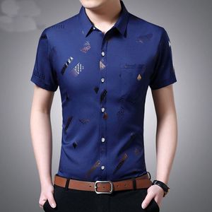 Chemises décontractées pour hommes Tendance Impression simple boutonnage Mode Manches courtes Poches d'affaires pour hommes Multicolore Luxe Chemises pour hommes Tops Slim T-shirt 230516