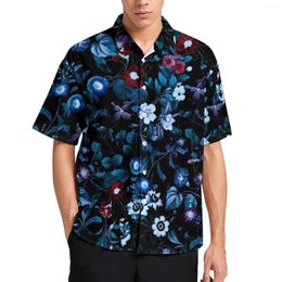Chemises décontractées pour hommes chemise de plage à fleurs tropicales jardin de nuit imprimé rétro hawaïen hommes mode Blouses à manches courtes vêtements graphiques