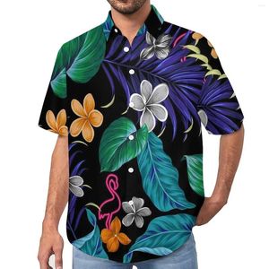 Casual overhemden voor heren Tropische bloemenprint Neon Tropicana Vakantieshirt Hawaii Fashion Blouses Heren groot formaat