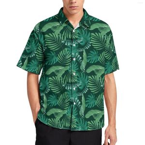Casual shirts voor heren tropisch blad print shirt mannen palmbladeren Hawaiiaanse vintage blouses korte mouw oversized