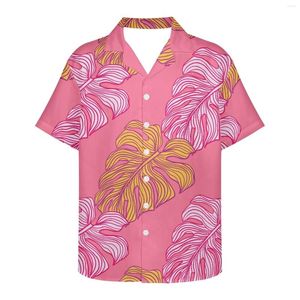 Mannen Casual Shirts Tropische Weegbree Blad Patroon Voor Mannen 3d Gedrukt Hawaiian Shirt Strand 5xl Korte Mouw Mode Tops tee Blouse