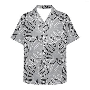 Heren Casual Shirts Tropisch Weegbree Bladpatroon Feestelijk Carnaval Korte mouw Zomer Heren Hawaiian Beach Aloha Meerdere keuzes