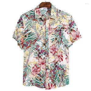 Chemises décontractées pour hommes Plantes tropicales 3D Impression Hawaiian Shirt for Men Summer Clans à manches