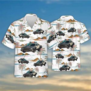 Chemises décontractées pour hommes Chemises de plage graphique de police tropicale Chemises de policier hawaïen décontracté pour hommes vêtements mode Strtwear Vacation Blouses Y2k Top Y240506