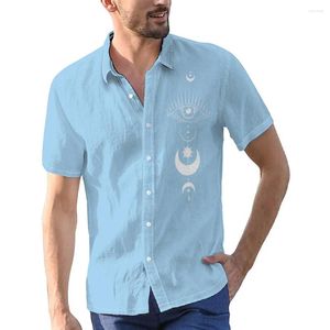 Chemises décontractées pour hommes, imprimé numérique, œil de dinde, manches courtes, boutonnées, chemise d'été, vacances, hauts pour hommes