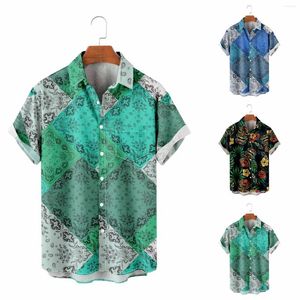 Chemises décontractées pour hommes Ultra coton col de chemise occidental hommes hommes imprimé hawaïen t-shirt court à manches longues Polyester