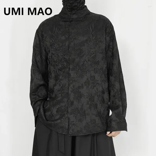 Chemises décontractées pour hommes Umi Mao Vêtements Cold de poing Shirt Retro Chinese Style Bouton Top Amoratoire Loose Longe à manches longues