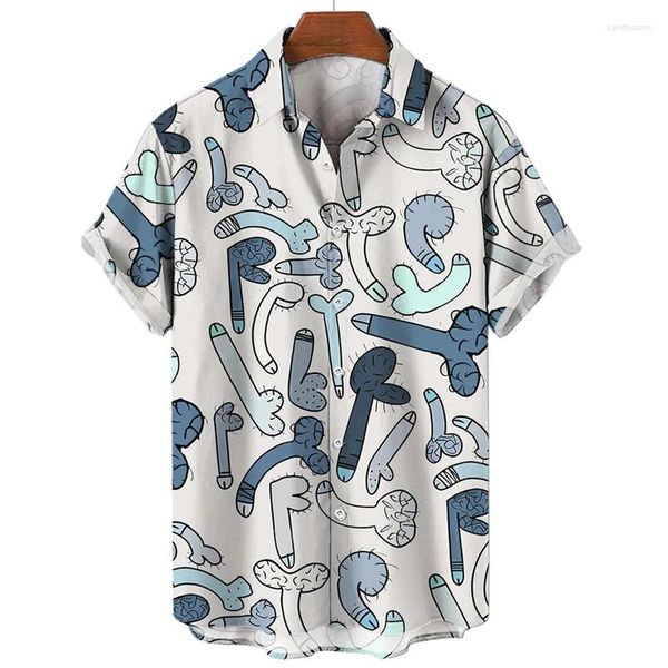 Camisas casuales para hombres Camisa sexy única Moda de verano Blusa de manga corta de calle Top de gran tamaño Camiseta para hombres Ropa 2024 Blusas 5XL