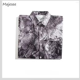 Camisas casuales para hombres Unisex Verano Hombres M-3XL Vintage S Harajuku Gótico Media manga Ropa Básica Turn-Down Collar Moda Acogedor