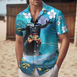 Casual shirts voor heren Vader Surfen Hawaiiaans shirt 3D-geprint Grappig voor herenkleding Oversized mode Y2K Tops revers