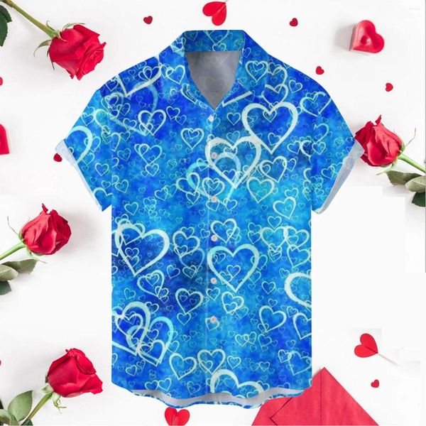 Camisas casuales para hombres Valentín Valentín Fiesta de San Valor estampada Camiseta para hombres Big y alto para hombre