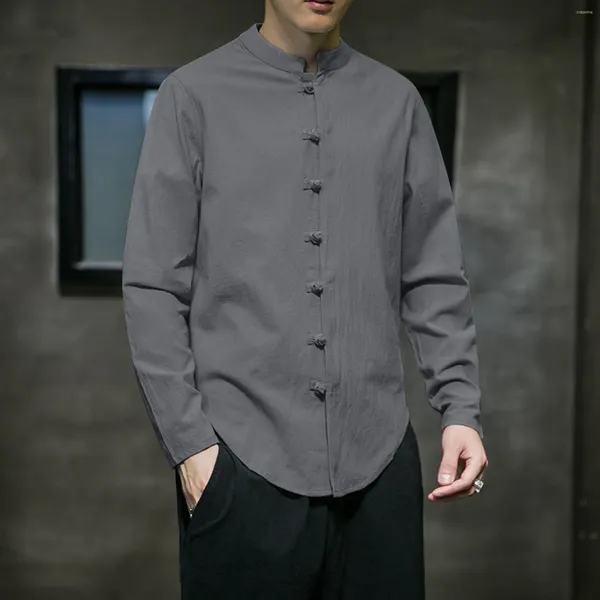 Camisas casuales para hombres Camisa medieval vintage Color sólido Blusa con cuello levantado Renacimiento para hombres Camisas Blusas Ropa Tops