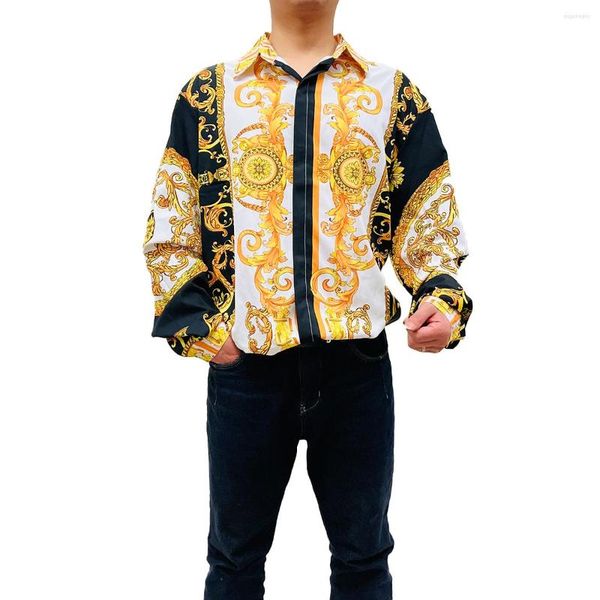 Camisas casuales para hombres Vintage Royal Baroque Floral Hombres Mujeres Otoño Manga larga Lujo Estampado en 3d Ropa noble