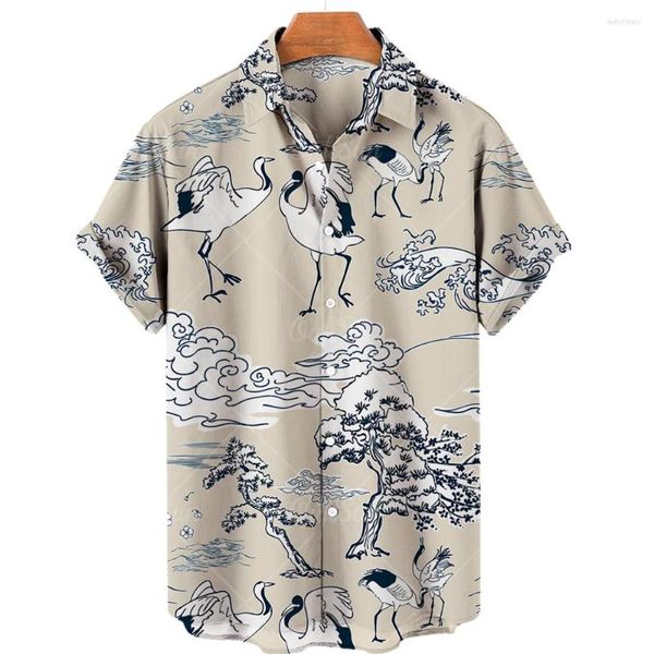 Chemises décontractées pour hommes Chemise vintage Imprimé Coton Floral Surdimensionné Hawaïen Vêtements importés Marée d'entrée pour