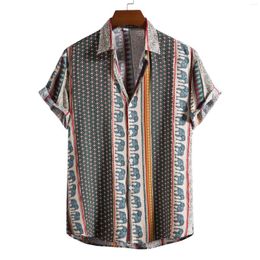 Männer Casual Hemden Vintage Kurzarm Hemd Männer Hawaiian 2023 Sommer Floral Print Strand Kleidung Camisa Hawaiana Hombre XXL
