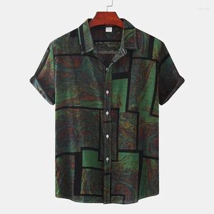 Camisas casuales para hombres manga corta vintage