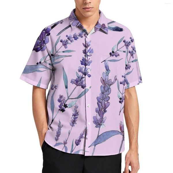 Camisas casuales para hombres blusas de lavanda violeta