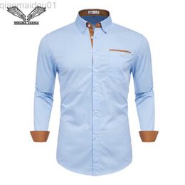 Camicie casual da uomo VISADA JUANA 2022 Camicie da uomo in cotone 100% di alta qualità Slim Fit Casual manica lunga sociale Camicie da uomo Abbigliamento da uomo Camisa L230721