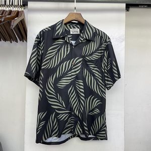 Camisas casuales para hombres WACKO MARIA Beach Surf Fashion Shirt Foliage Fun Estampado completo Hawaiian Manga corta suelta Tops de verano de alta calidad