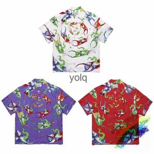 Chemises décontractées pour hommes Wacko Maria Hawaii Chemises de plage Hommes Femmes Haute Qualité Casual Lâche Chemise à manches courtes avec Tagyolq