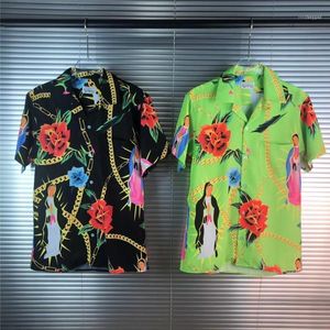 Chemises décontractées pour hommes WACKO MARIA chemise hawaïenne impression numérique hommes femmes haut Version t-shirts Streetwear Shirts1