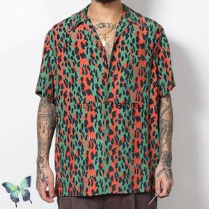 Casual shirts voor heren wacko maria Japanse luipaardprint Hawaiiaans paar korte mouw shirt T230303