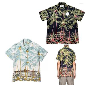 Camisas casuales para hombres Wacko Maria Plams Camiseta de estampado de árboles Summer Mujeres Mujeres de alta calidad Extraño de manga corta Copa de playa de Hawaii
