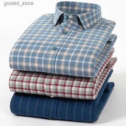 Chemises décontractées pour hommes Chemise polaire pour hommes de marque d'hiver coton épaissi chemise à manches longues à carreaux chaud nouvelle mode décontracté vêtements pour hommes de haute qualité Q231106