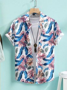 Casual shirts voor heren met plantenbloemprint voor mannen vrouwen korte mouwen modieuze gepersonaliseerde button-down tops