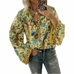 Casual shirts voor heren dames boho lange mouw losse tops dames hippie zigeuner tuniek blouse shirt