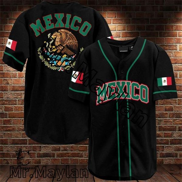 Camisas casuales para hombres Béisbol mundial México Impresión 3D Jersey de fibra de malla para hombre Camiseta Tops Tee Mens Streetwear Manga corta Sport Trajes 230907